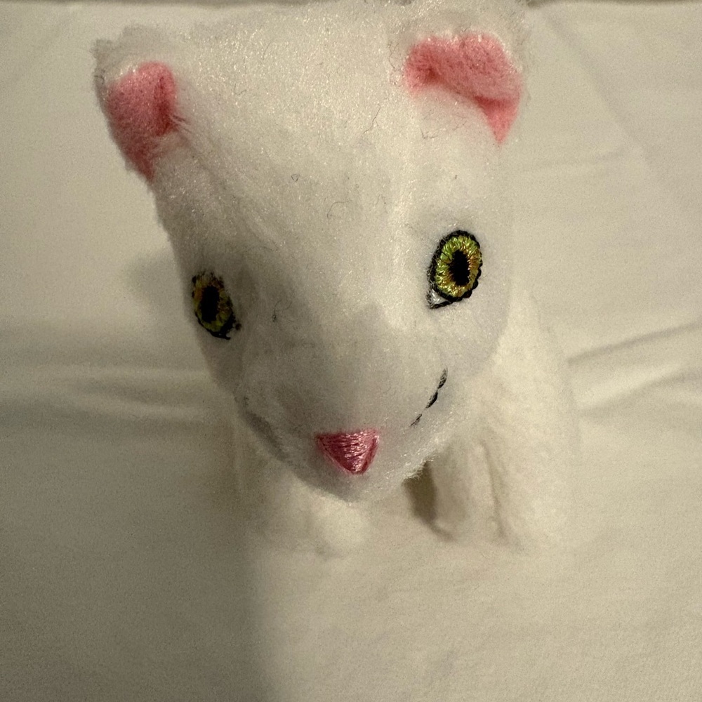 American Girl doll Rebecca’s White small mini Plush Kitten Cat Toy